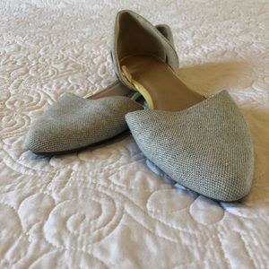 Gray Pointed Toe Flats